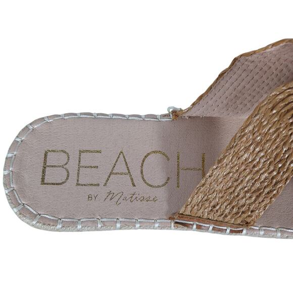 Beach by Matisse Womens Sandals 9 Tan Platform Woven Criss Cross Espadrille Chic - Picture 6 of 9